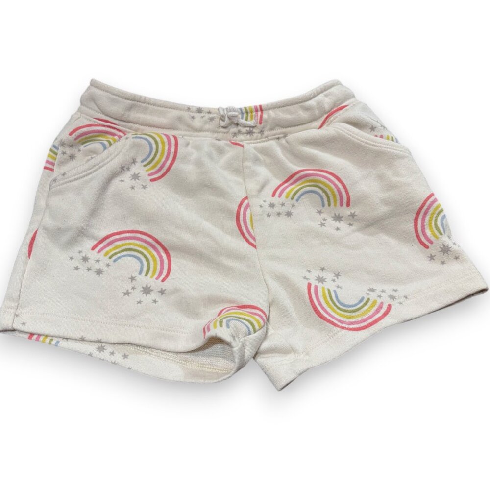Old‎ Navy toddler girl rainbow print terry pull on drawstring shorts sz 4T